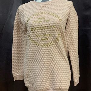 H & M sweater pink with gold lettering